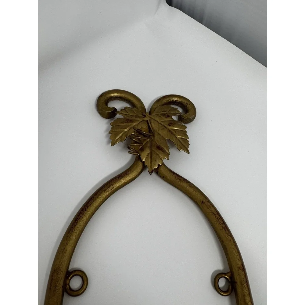 Ornate Vintage Decorative Metal Wall Display Stand Plate Holder Brass Color